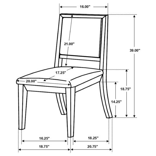 Louise Upholstered Wood Dining Side Chair Black (Set of 2) - Image 13