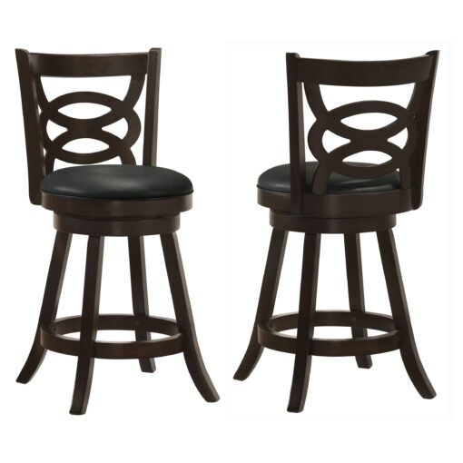 Calecita Wood Swivel Counter Stool Cappuccino (Set of 2) - Image 2