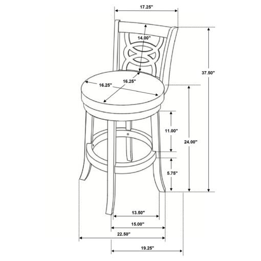Calecita Wood Swivel Counter Stool Cappuccino (Set of 2) - Image 13