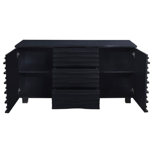 Stanton 3-drawer Sideboard Buffet Storage Cabinet Black - Image 3
