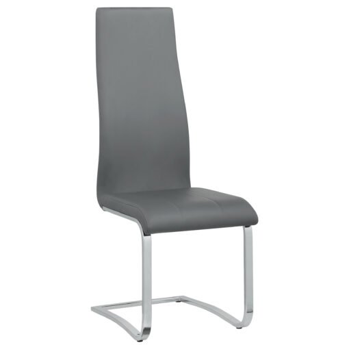 Anges 5-piece Dining Table Set White High Gloss and Grey - Image 3