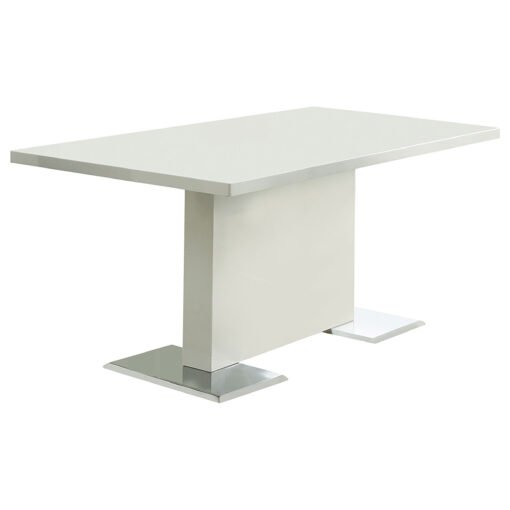 Anges Rectangular 63-inch Dining Table White High Gloss - Image 2