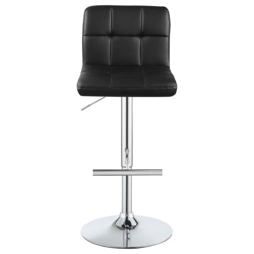 Lenny Upholstered Adjustable Bar Stool Black (Set of 2) - Image 5