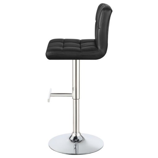 Lenny Upholstered Adjustable Bar Stool Black (Set of 2) - Image 7