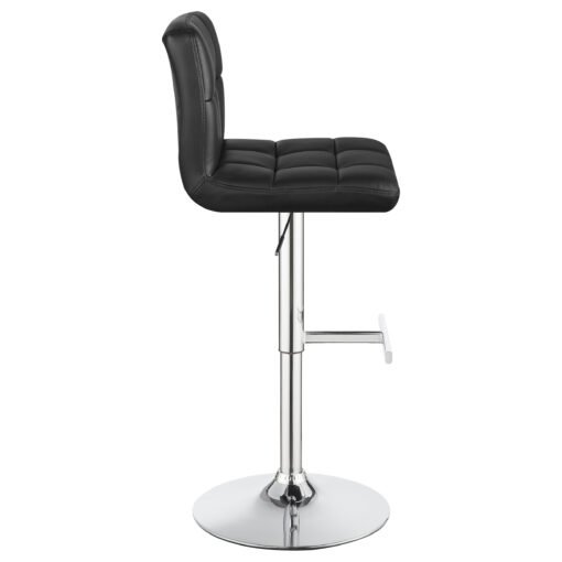 Lenny Upholstered Adjustable Bar Stool Black (Set of 2) - Image 9