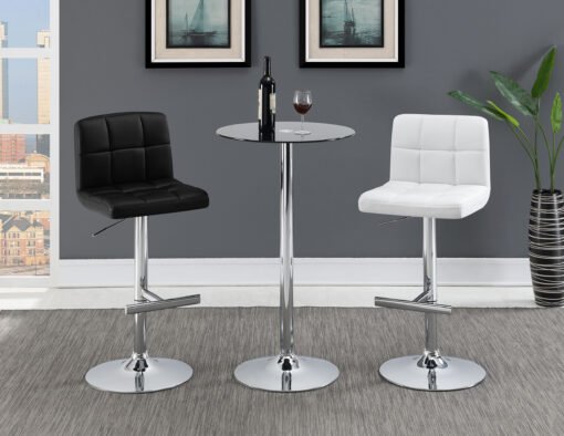 Lenny Upholstered Adjustable Bar Stool Black (Set of 2) - Image 13