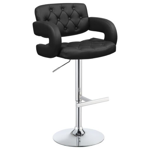 Brandi Adjustable Bar Stool Black and Chrome - Image 3
