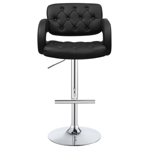 Brandi Adjustable Bar Stool Black and Chrome - Image 4