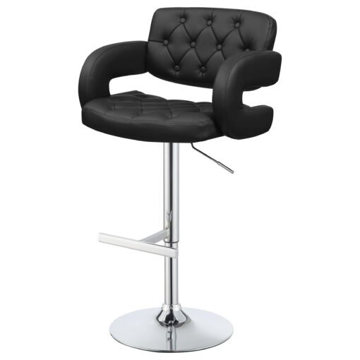 Brandi Adjustable Bar Stool Black and Chrome - Image 5