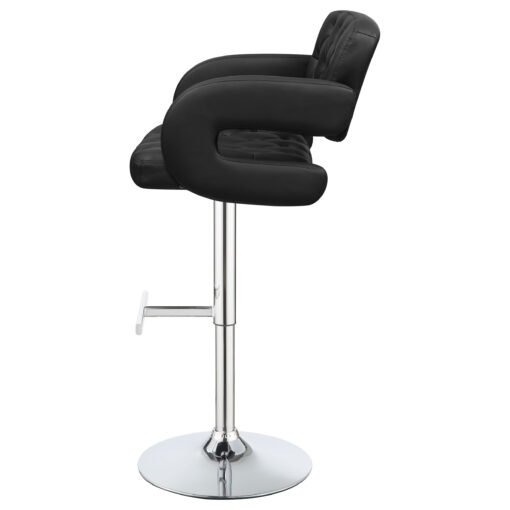 Brandi Adjustable Bar Stool Black and Chrome - Image 6