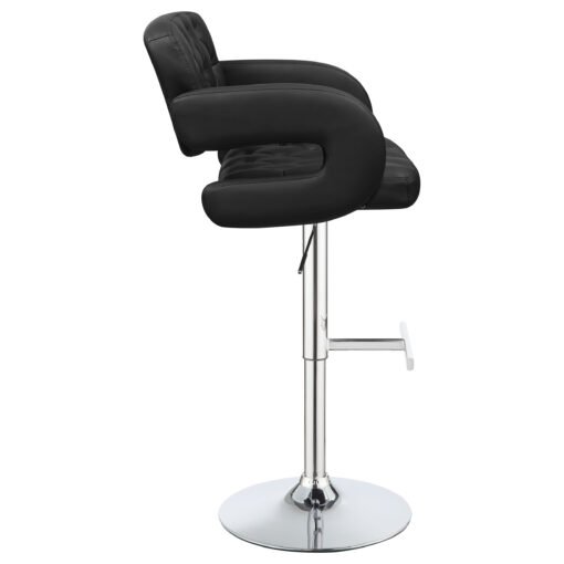 Brandi Adjustable Bar Stool Black and Chrome - Image 8