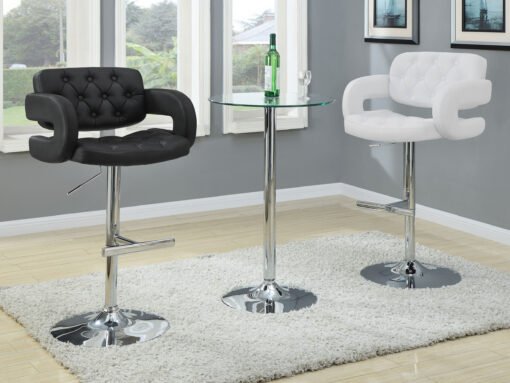 Brandi Adjustable Bar Stool Black and Chrome - Image 12