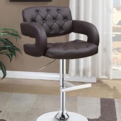 Brandi Adjustable Bar Stool Chrome and Brown