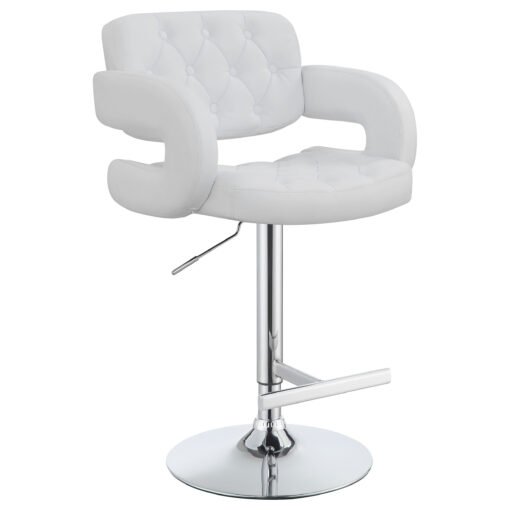 Brandi Adjustable Bar Stool Chrome and White - Image 2