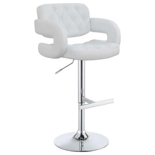 Brandi Adjustable Bar Stool Chrome and White - Image 3
