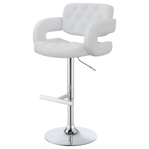 Brandi Adjustable Bar Stool Chrome and White - Image 5