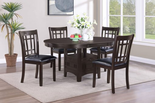 Lavon Oval 60-inch Extension Leaf Dining Table Espresso - Image 8