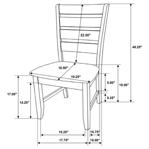 Dalila Wood Dining Side Chair Cappuccino (Set of 2) - Image 13