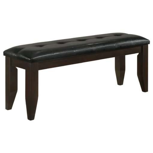 Dalila Leatherette Upholstered Wood Dining Bench Cappuccino - Image 2