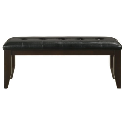 Dalila Leatherette Upholstered Wood Dining Bench Cappuccino - Image 3
