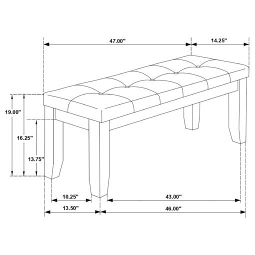 Dalila Leatherette Upholstered Wood Dining Bench Cappuccino - Image 8