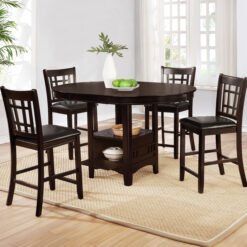 Lavon 5-piece Oval Counter Height Dining Set Espresso