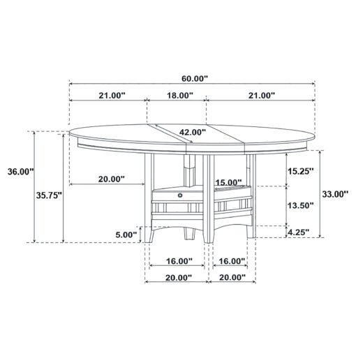 Lavon Oval 60-inch Extension Counter Dining Table Espresso - Image 8