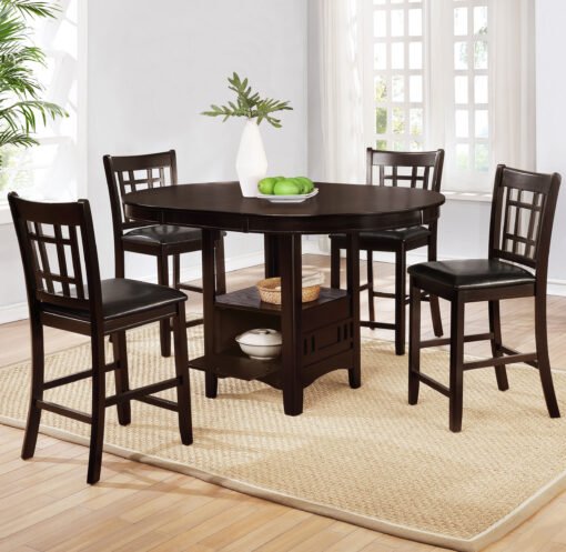 Lavon Oval 60-inch Extension Counter Dining Table Espresso - Image 9