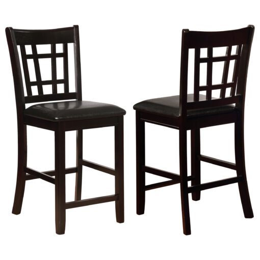 Lavon Wood Counter Chair Black and Espresso (Set of 2) - Image 2