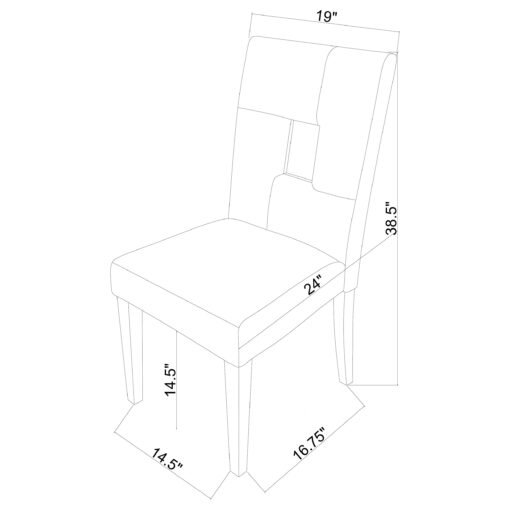 Shannon Upholstered Dining Side Chair Black (Set of 2) - Image 5