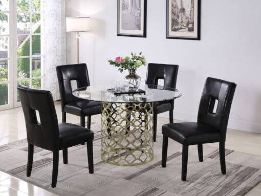 Shannon Upholstered Dining Side Chair Black (Set of 2) - Image 6