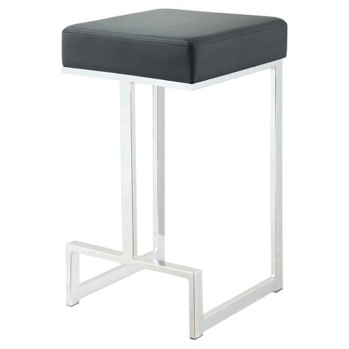 Gervase Square Counter Height Stool Black and Chrome - Image 2