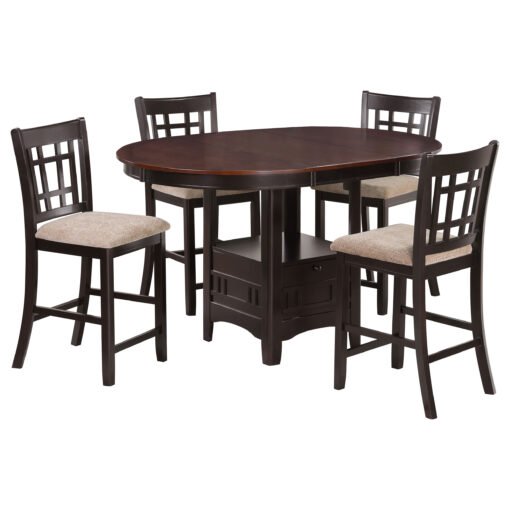 Lavon 5-piece Oval Counter Height Dining Set Light Chestnut - Image 2