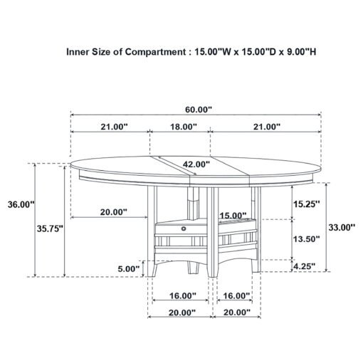 Lavon Oval 60-inch Extension Counter Dining Table Chestnut - Image 6