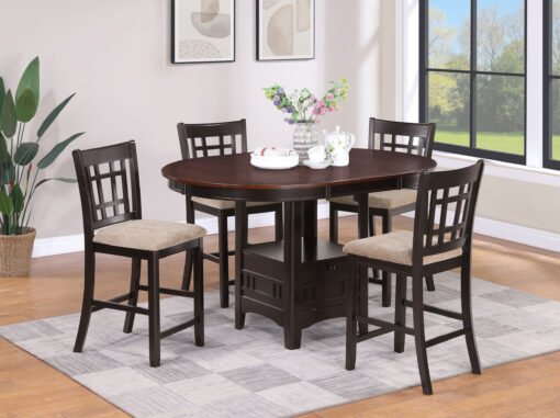 Lavon Oval 60-inch Extension Counter Dining Table Chestnut - Image 7