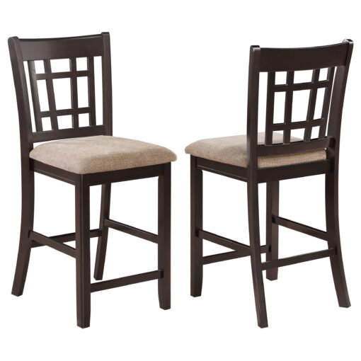 Lavon Wood Counter Chair Tan and Espresso (Set of 2) - Image 2