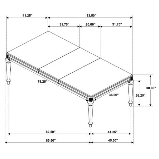 Bling Game 5-piece Rectangular Dining Set Metallic Platinum - Image 13