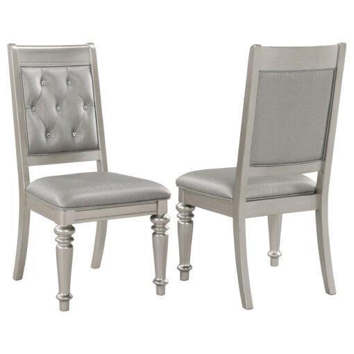 Bling Game Dining Side Chair Metallic Platinum (Set of 2) - Image 2
