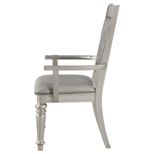 Bling Game Dining Arm Chair Metallic Platinum (Set of 2) - Image 6