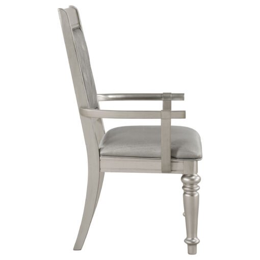 Bling Game Dining Arm Chair Metallic Platinum (Set of 2) - Image 10