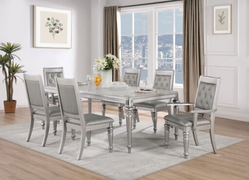Bling Game Dining Arm Chair Metallic Platinum (Set of 2) - Image 15