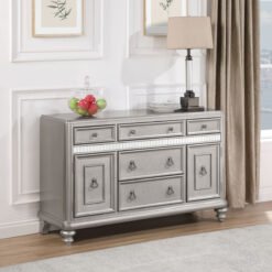 Bling Game Dining Sideboard Buffet Cabinet Metallic Platinum