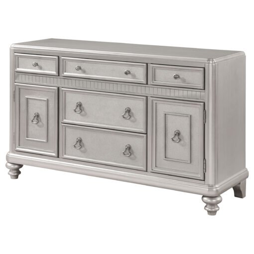 Bling Game Dining Sideboard Buffet Cabinet Metallic Platinum - Image 4