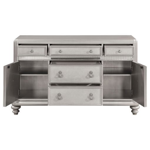 Bling Game Dining Sideboard Buffet Cabinet Metallic Platinum - Image 10