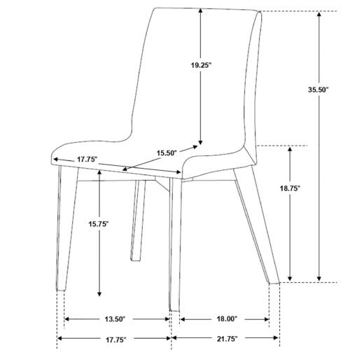 Redbridge Upholstered Dining Side Chair Walnut (Set of 2) - Image 5