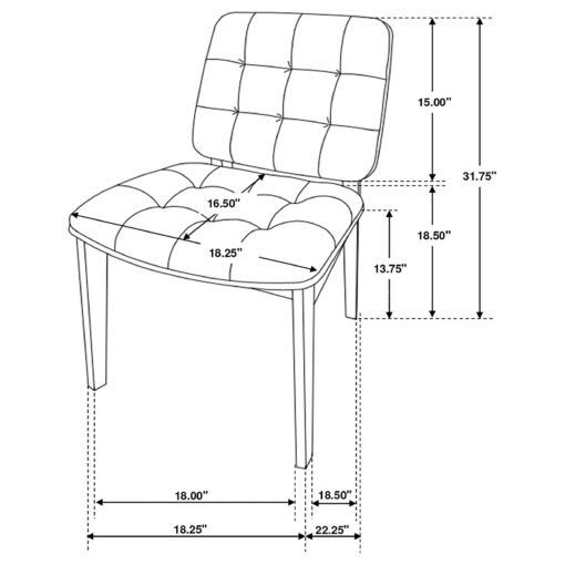 Redbridge Upholstered Dining Side Chair Walnut (Set of 2) - Image 8