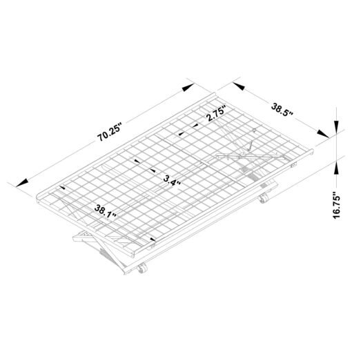 Eden Metal Twin Pop Up Trundle Bed Black - Image 3
