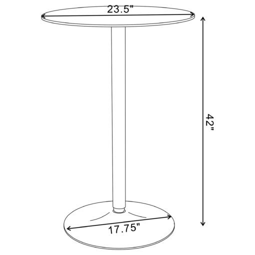 Abiline Round 24-inch Glass Top Bistro Bar Table Chrome - Image 3
