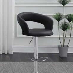 Barraza 29-inch Adjustable Height Bar Stool Black and Chrome