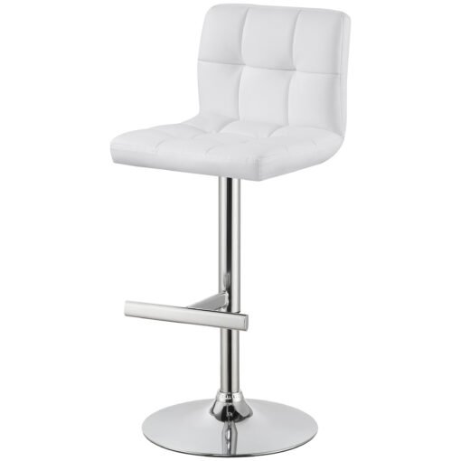 Lenny Upholstered Adjustable Bar Stool White (Set of 2) - Image 5